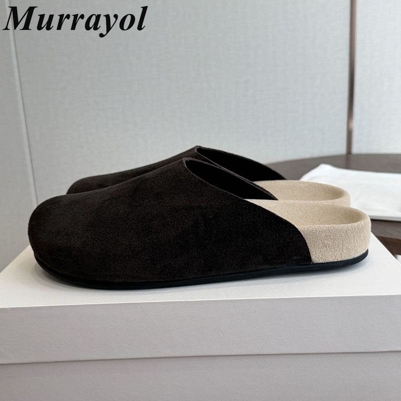 Outdoor Lighting Round - Flat Thick Sole Lazy Mules Women