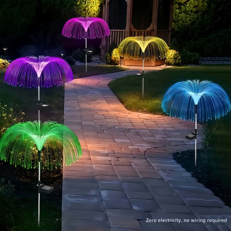 Outdoor Lighting Pathway - 5 Pcs Solar Jellyfish LED Lights