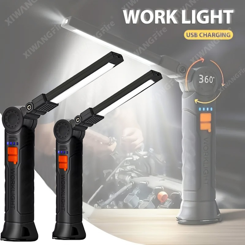 Outdoor Lighting Bollards - Rechargeable LED Flashlight Work Light with