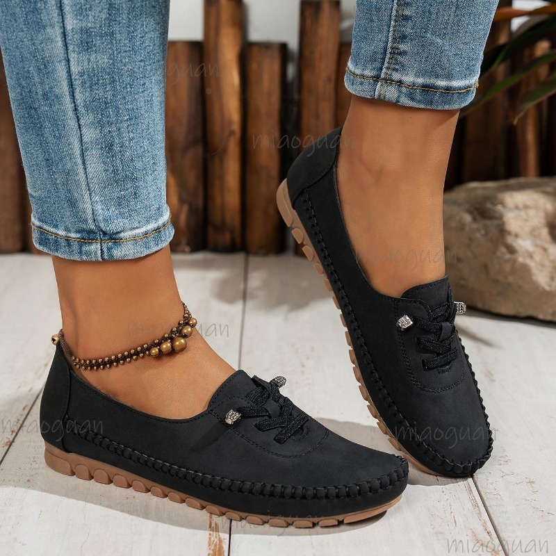 Outdoor Lighting Round - Women's Moccasin Loafers Round Toe Non