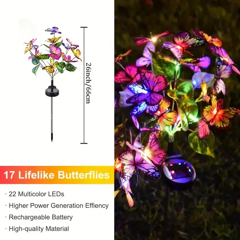 Solar LED Butterfly Garden Lig - Solar Path Light 评论和价格