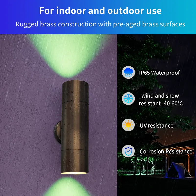 Durable Brass Outdoor LED Wall - Outdoor Lighting Pathway 评论和价格