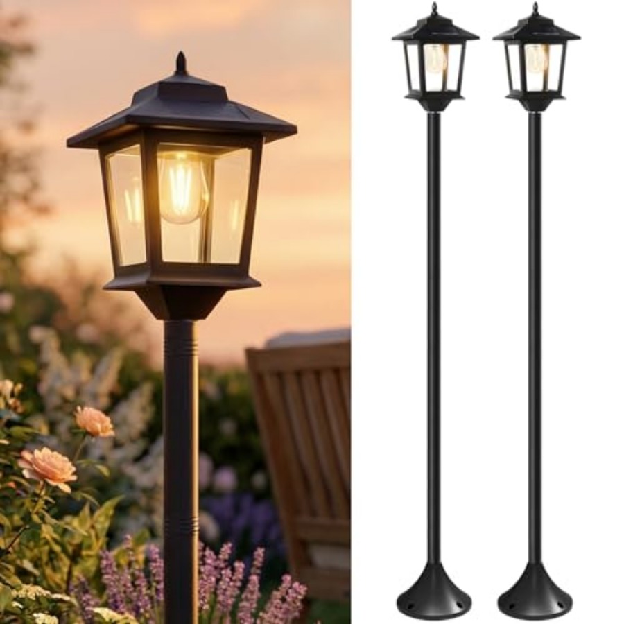 Outdoor Solar Post Lights, 2-P - Outdoor Lighting Lamps 评论和价格