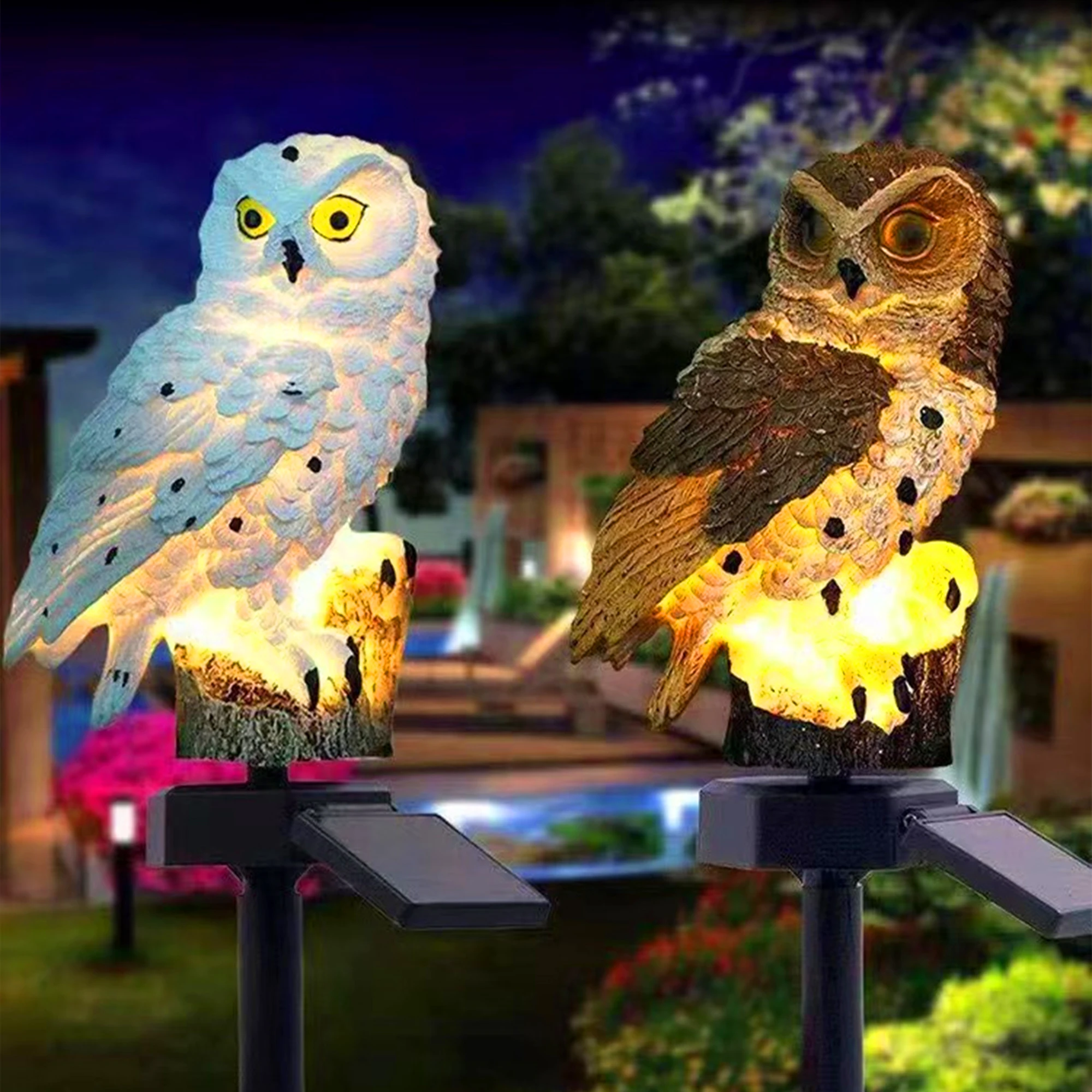 2 Packs Outdoor LED Owl Lawn L - Outdoor Lighting Ground 评论和价格