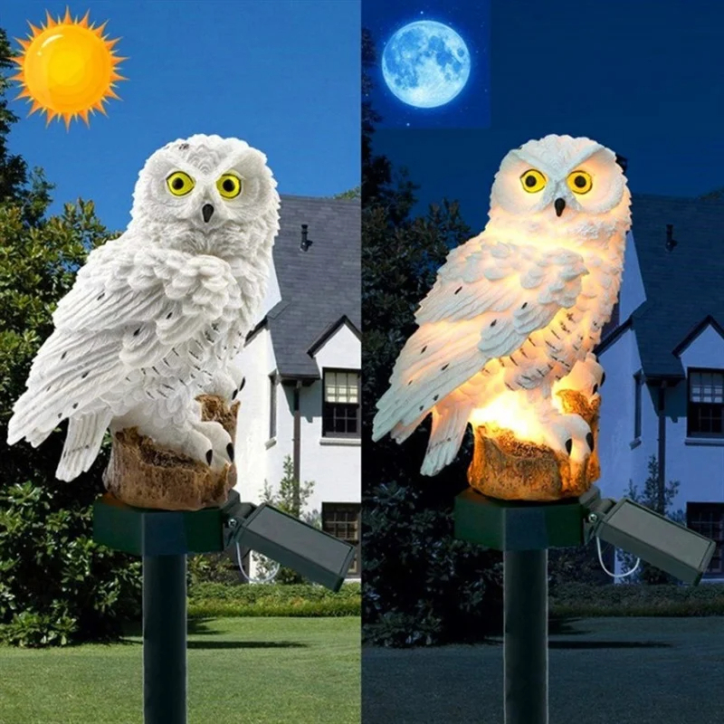 Solar Owl Statue Garden Light  - Outdoor Lighting Ground 评论和价格