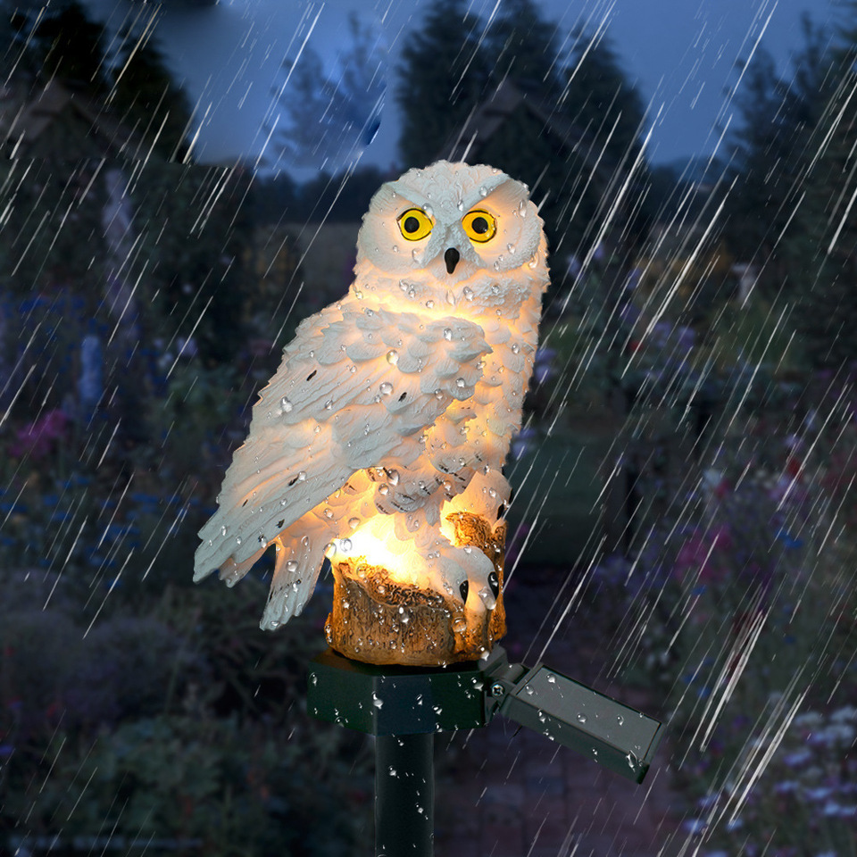 Solar Owl Statue Garden Light  - Outdoor Lighting Ground 评论和价格