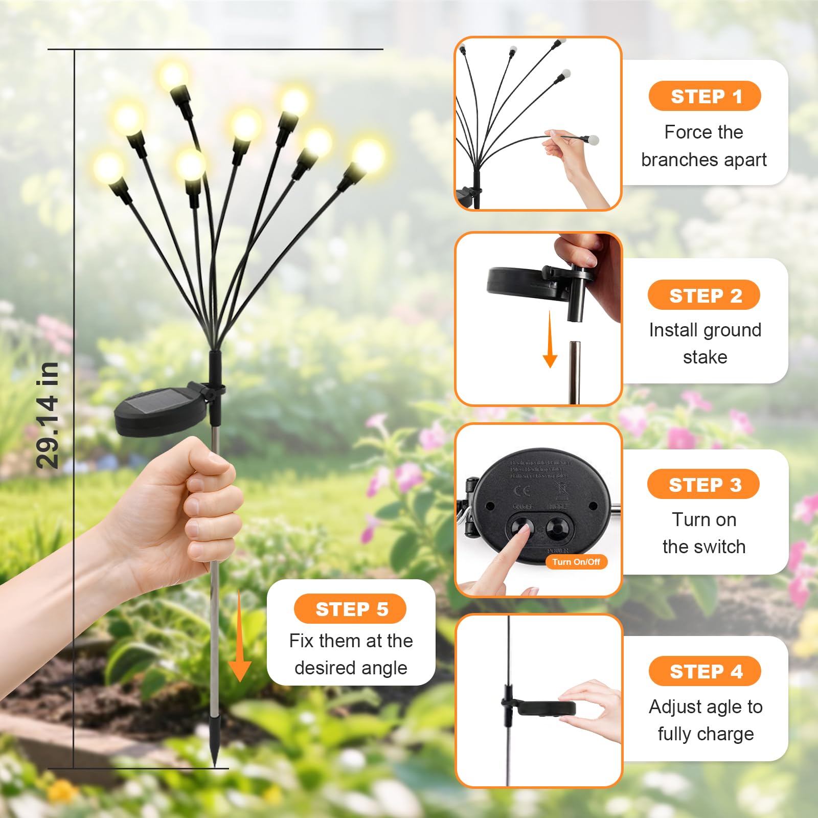 Solar Garden Decorative Lights - Outdoor Lighting Pathway 评论和价格