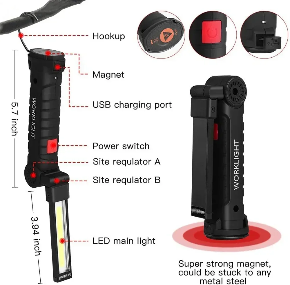 LED COB Flashlight USB Recharg - Outdoor Lighting Bollards 评论和价格